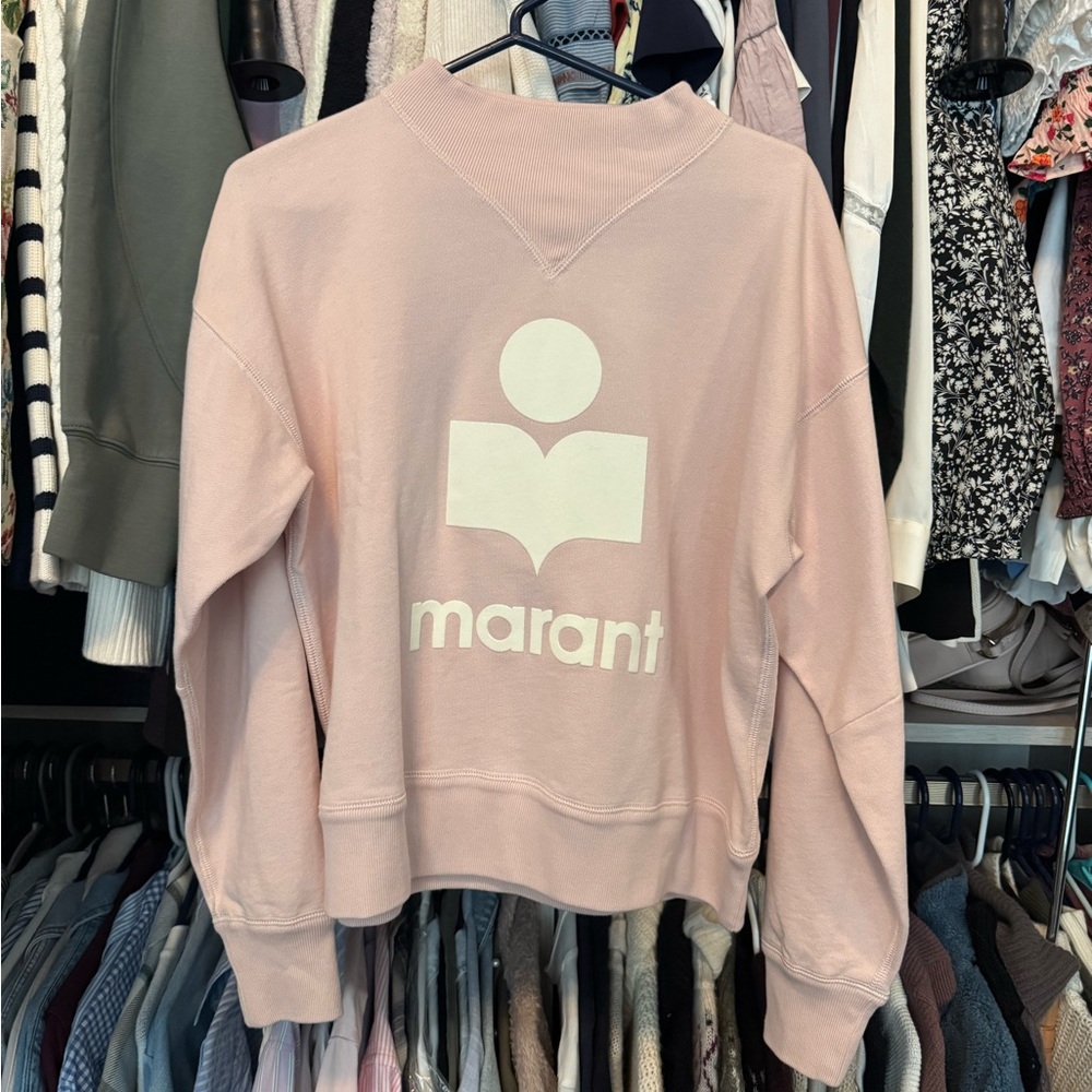 NWOT Isabel Marant Moby Light Pink Logo Sweatshirt
